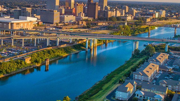 aerial view of Memphis Tennessee