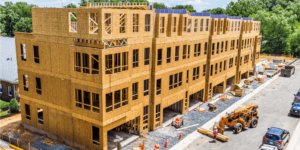 A commercial building under construction